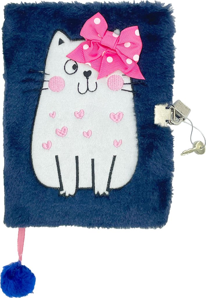 Tagebuch mit Schloss Kinder Mädchen Premium Kitty Katze Notizbuch liniert