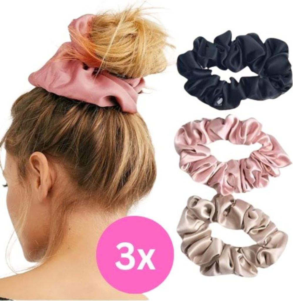 3er Set Damen Haargummis, Unsichtbare Scrunchies für Damen, Bunte Zopfgummis - HAIRCHIE