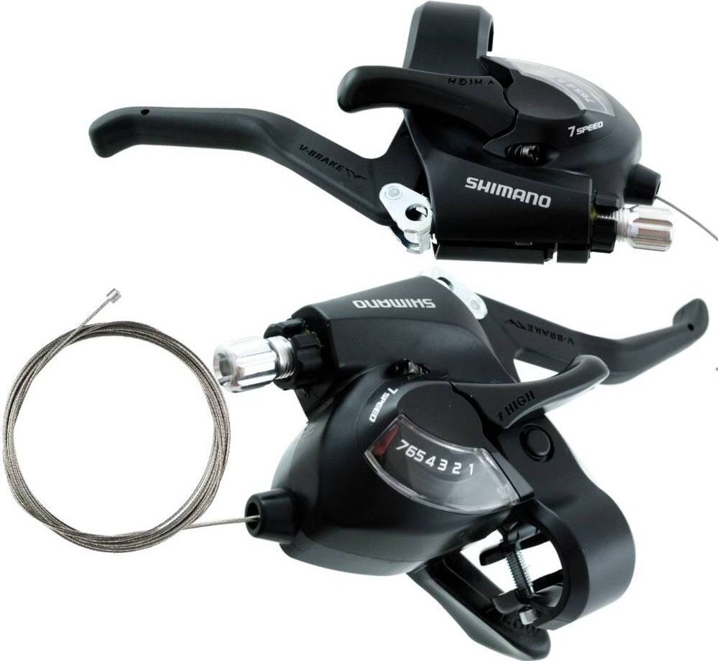 Guidon droit arrière noir Shimano ST-EF41 7 rangées Image du produit 