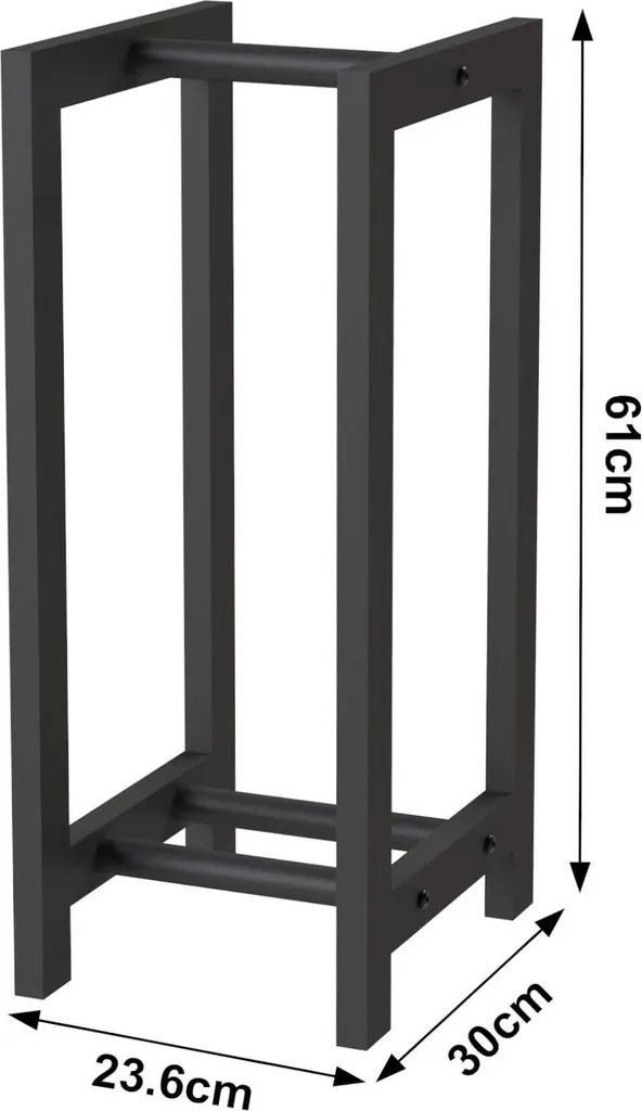Étagère à bois de cheminée DanDiBo 96467 en métal noir vertical