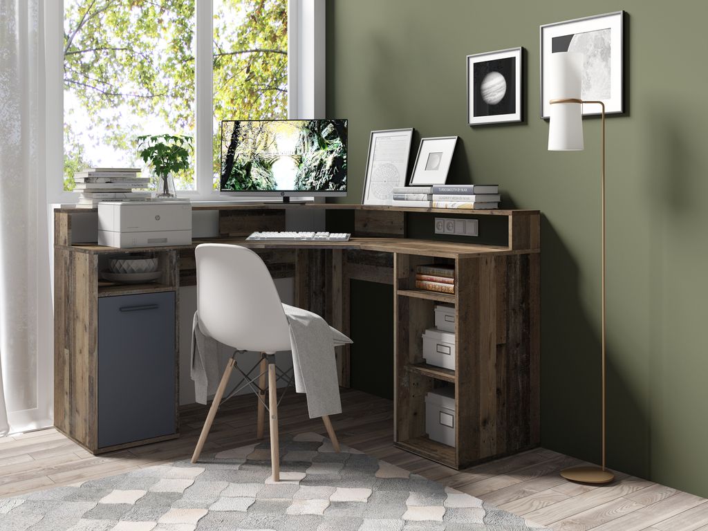 byLIVING Schreibtisch FOX / Gaming-Tisch in Old Wood Optik Produktbild 3