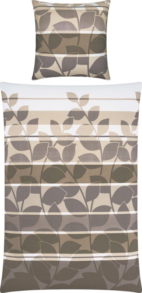 Erwin Müller Bettwäsche taupe-kiesel 1x 135x200 cm + 1x 80x80 cm