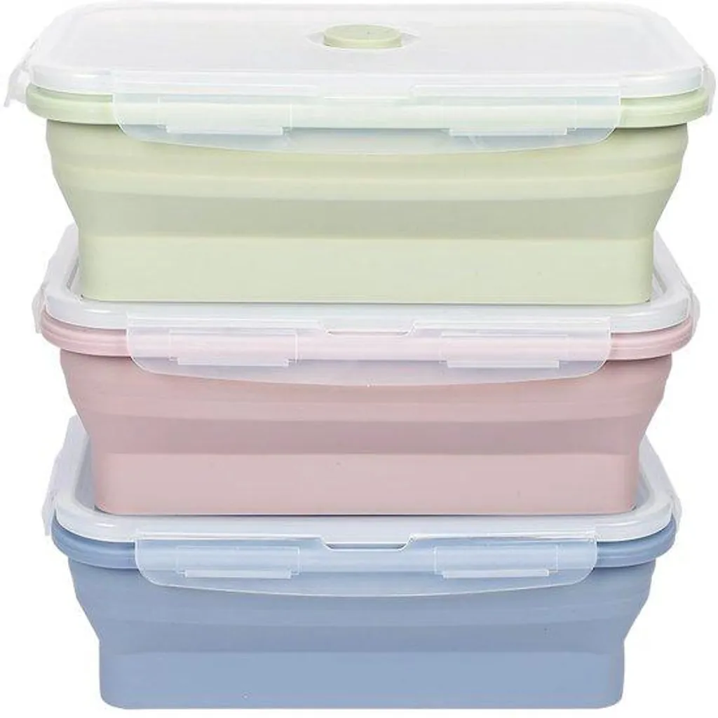 Lot de Bacs de Congélation Pliables 1200ml pour Cuisine et Pique-nique