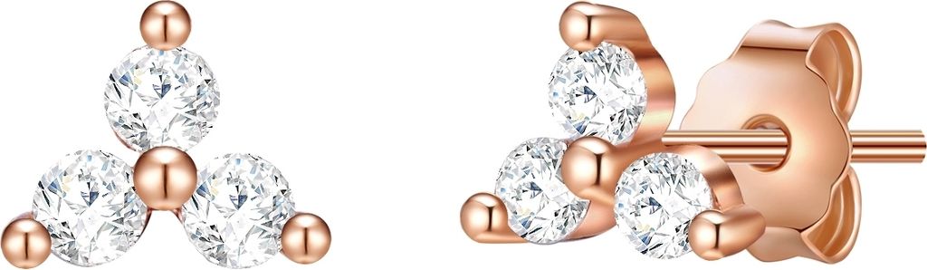 Ohrstecker Sterling Silber roségold Zirkonia weiß