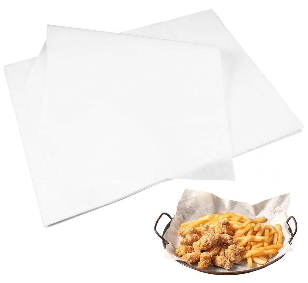 100 Blatt fettdichtes Papier für Lebensmittel, 33 x 23 cm, weißes Brotpapier, Käsepapier, wasser- und ölabweisend, Butterpapier, Backpapier, we...