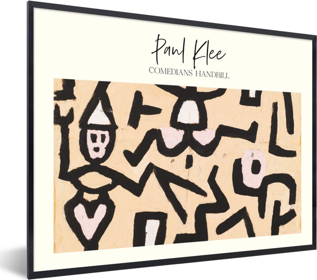 MuchoWow Gerahmtes Poster Komödianten Handzettel - Paul Klee - Alte Meister 40x30 cm - Poster mit Schwarzem Bilderrahmen Wandposter Rahmen Foto ...
