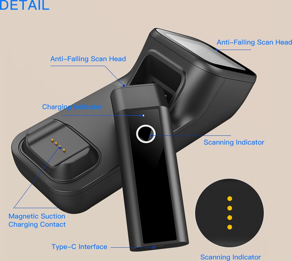 3-in-1-Barcode-Scanner Handheld 1D / 2D / Produktbild 3