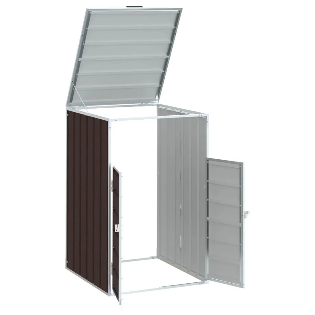 vidaXL Copribidone Singolo Marrone 72x81x115 cm in Acciaio Robusto - 4