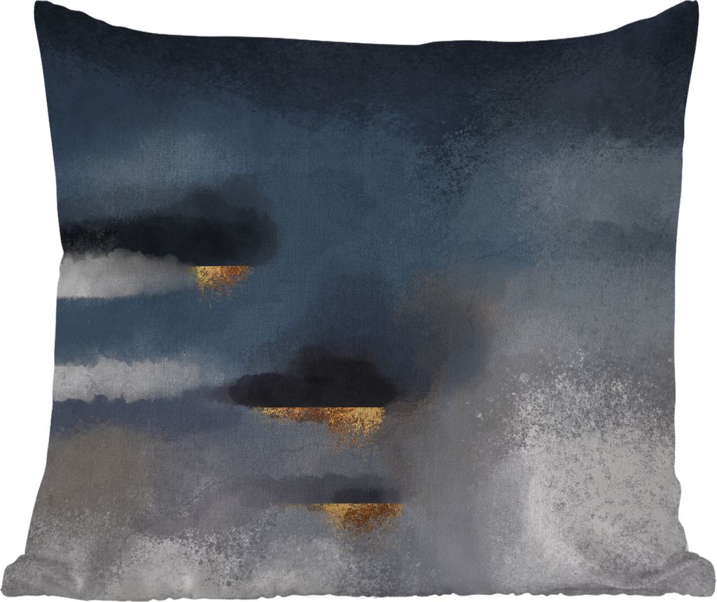 MuchoWow Outdoor Kissen - Wolken - Gold - Abstrakt - 45x45 cm - Wetterfest - Lounge Kissen - Fotokissen - Dekoratives Kissen