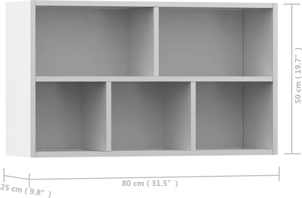 Meuble Rangement Entrée Blanc 50x80 cm - Buffet Bas Bois Compact - 12