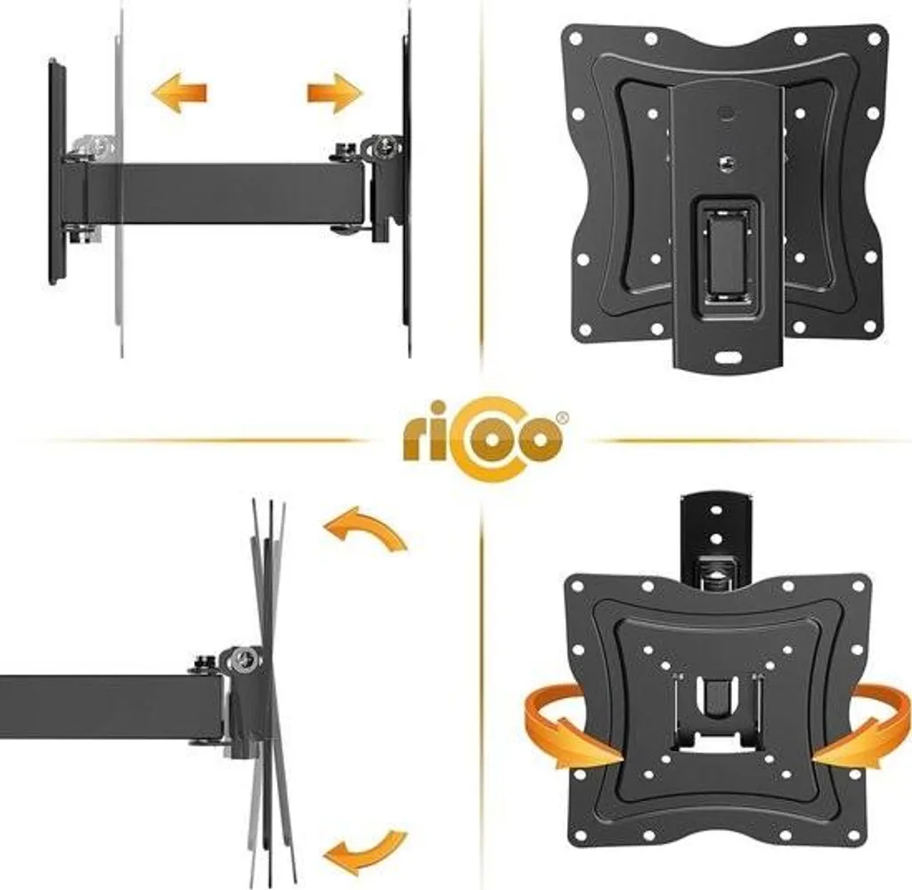 Support TV mural contre les reflets - Pivotant 30-55" VESA 200x200