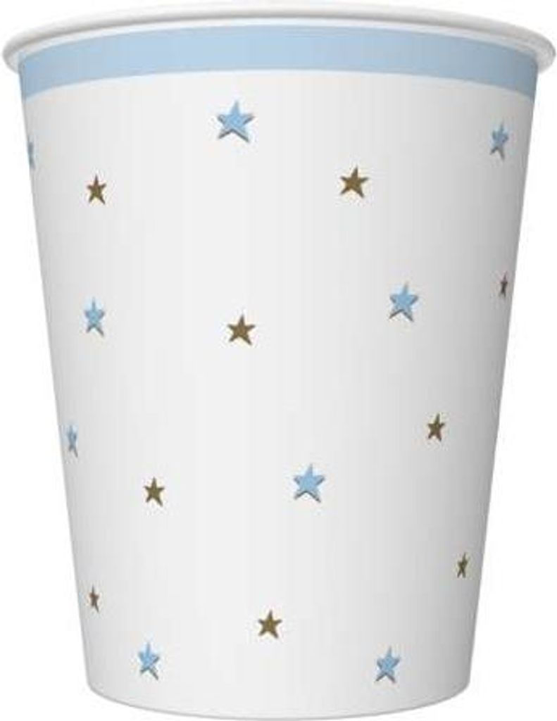 STARS Pappbecher Blau 250ml 8St.