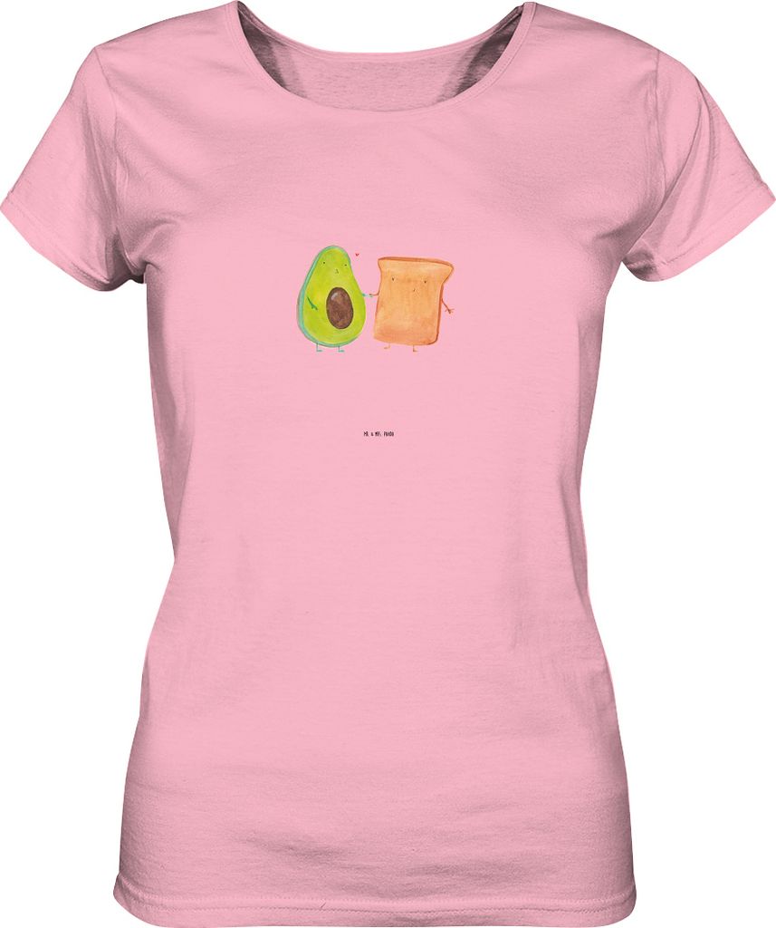 Mr. & Mrs. Panda Damen T-Shirt Avocado Toast Größe L - Baumwolle Pink - Geschenk, Hochzeit, Liebe, shirt, Mit Spruch, Baumwoll, Basic, Oberteil, ...