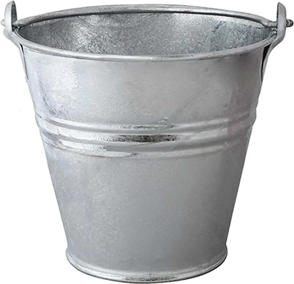 Seau de jardin en métal galvanisé 10 litres idéal pour l'arrosage