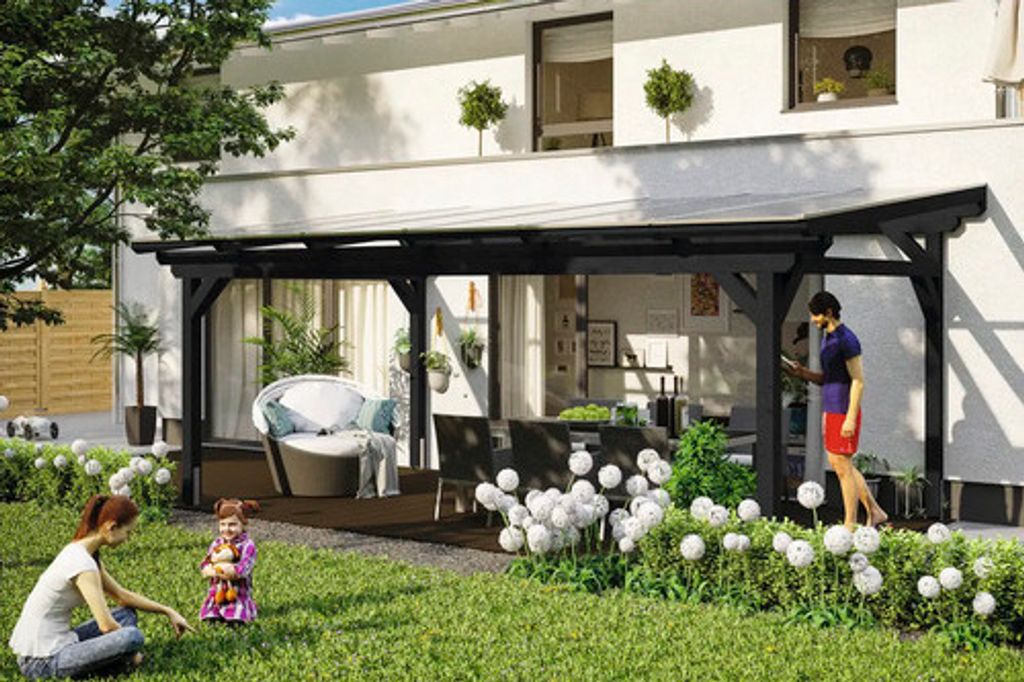 Terrassenüberdachung SKAN HOLZ Sanremo 648 x 400 cm anthrazit