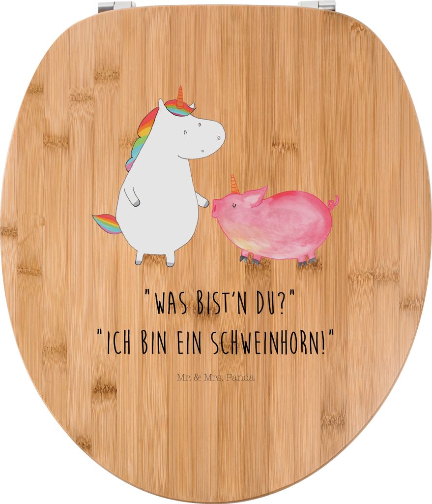 Mr. & Mrs. Panda Klodeckel Einhorn Schwein - Transparent - Geschenk, WC Deckel, Deko, Freundin, Brille, Einhörner, klo, Klo-Deckel, Unicorn, Schwe...