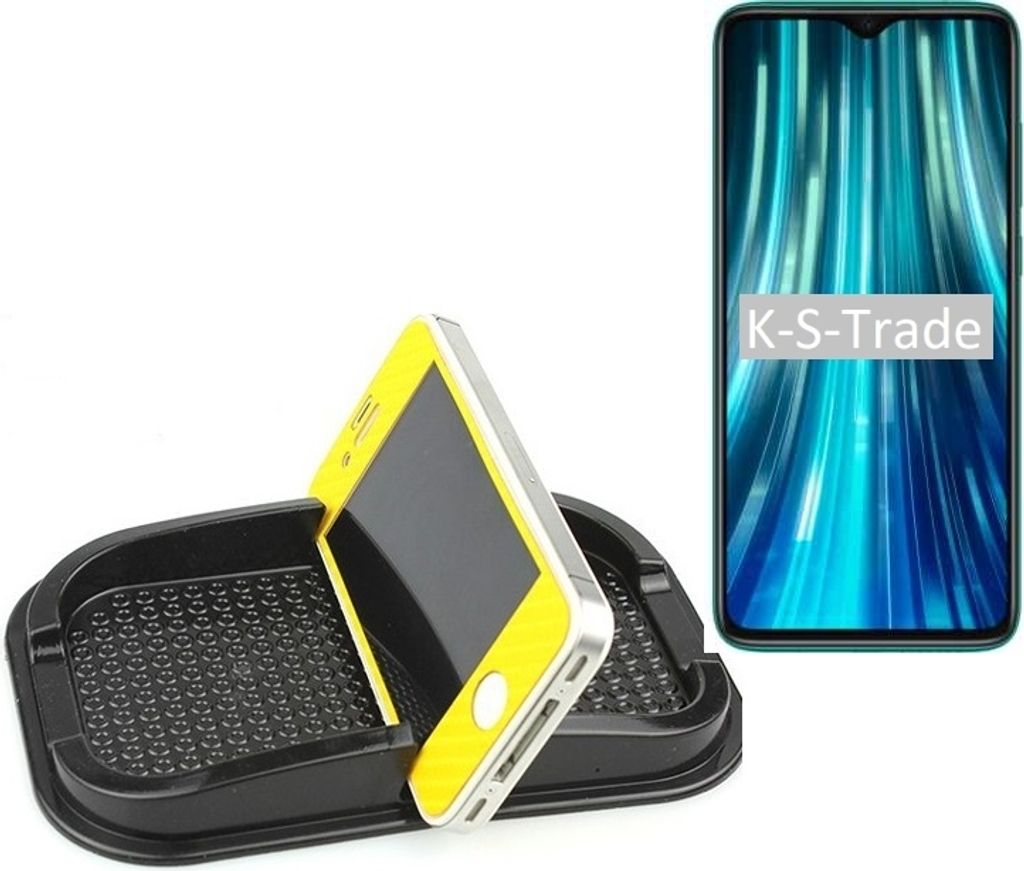 K-S-Trade Auto Anti Rutsch Matte Smartphone-Halter kompatibel mit Xiaomi Redmi Note 8 Pro Haft Pad Armaturenbrett Handy-Halterung Silikon