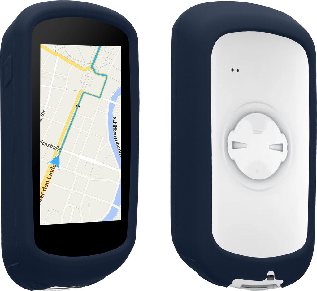 kwmobile Hülle kompatibel mit Garmin Edge Explore 2 - Silikon GPS Fahrrad Case Schutzhülle - in Dunkelblau