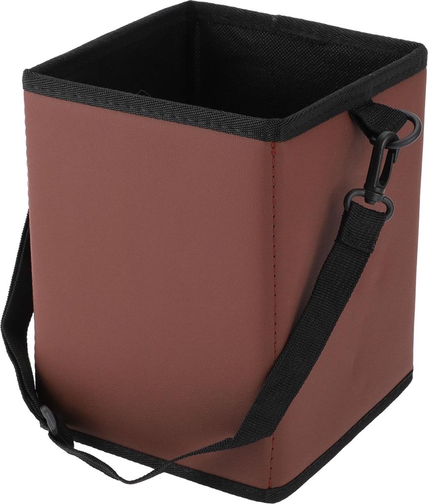 Auto-Mülltonne zum Aufhängen und Zusammenklappen 16,3 cm Länge 16,3 cm Breite 20 cm Höhe Müllbehälter Kunstleder Rot 1 Stück