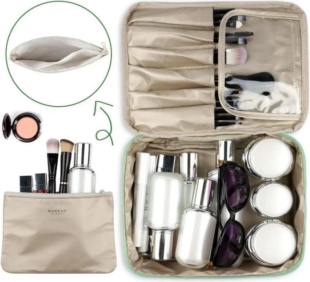 Aucuu trousse de toilette multifonctions imperméable grande verte - 8