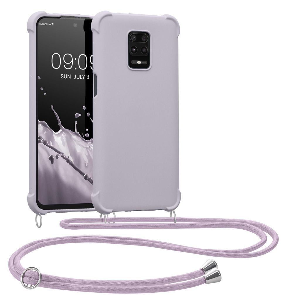 kwmobile Necklace Case kompatibel mit Xiaomi Redmi Note 9S / 9 Pro / 9 Pro Max Hülle - Cover mit Kordel zum Umhängen - Silikon Schutzhülle Purple