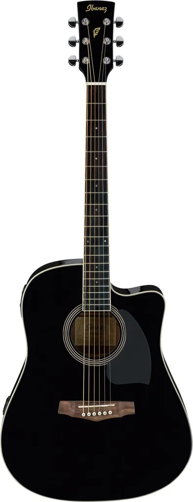 Ibanez PF15ECE-BK Guitare Électro-Acoustique Confortable à Jouer Noire