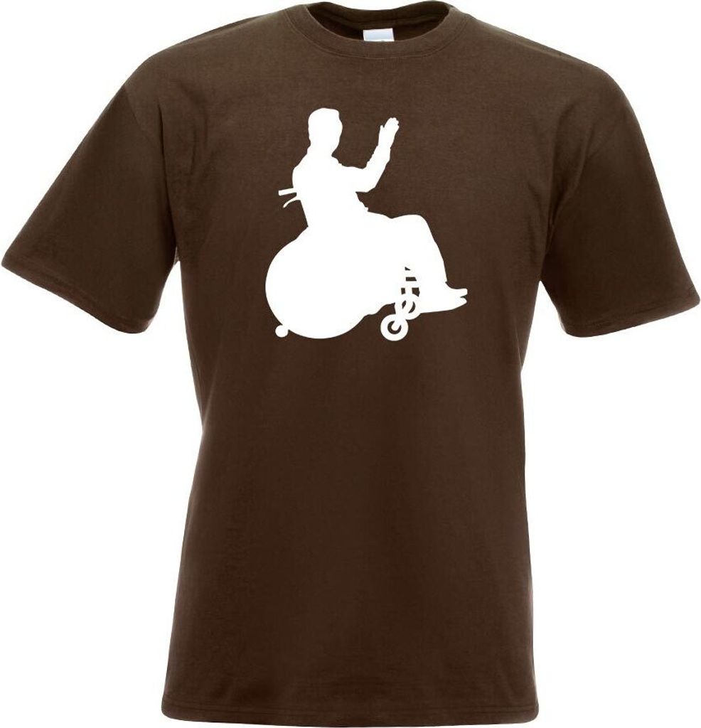Kiwistar - T-Shirt - Chocolate - Rollstuhl Behindert Figur Motiv Bedruckt Funshirt Design Print - mit Motiv Bedruckt - Funshirt Design - Sport - Fr...