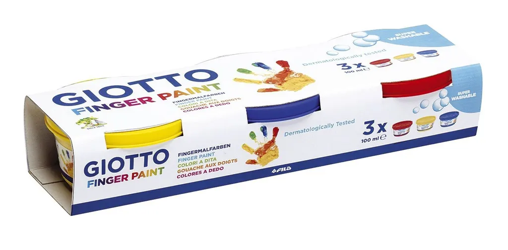 Peinture à doigts pour enfant Nerchau - Set de 3 couleurs de 100 ml créatif