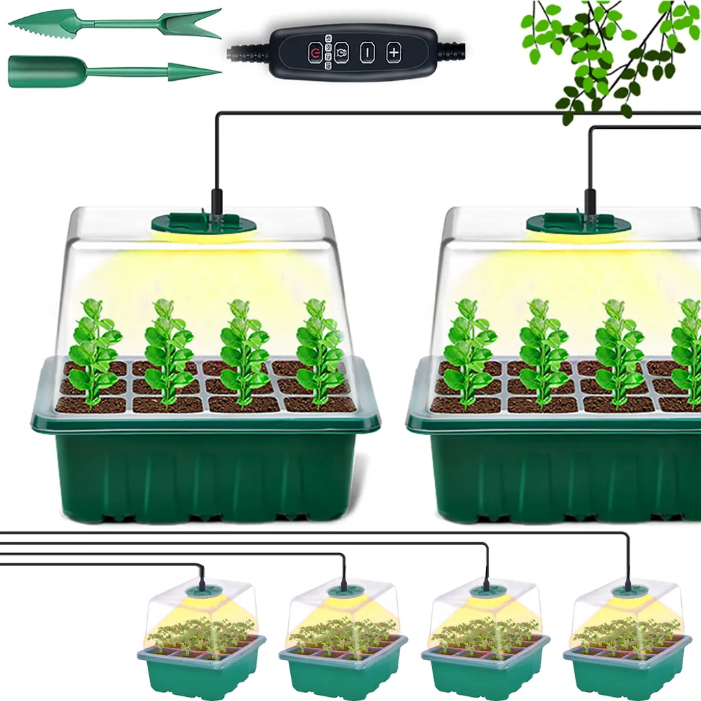 Mini-serre de culture avec éclairage LED intégré pour semis et boutures