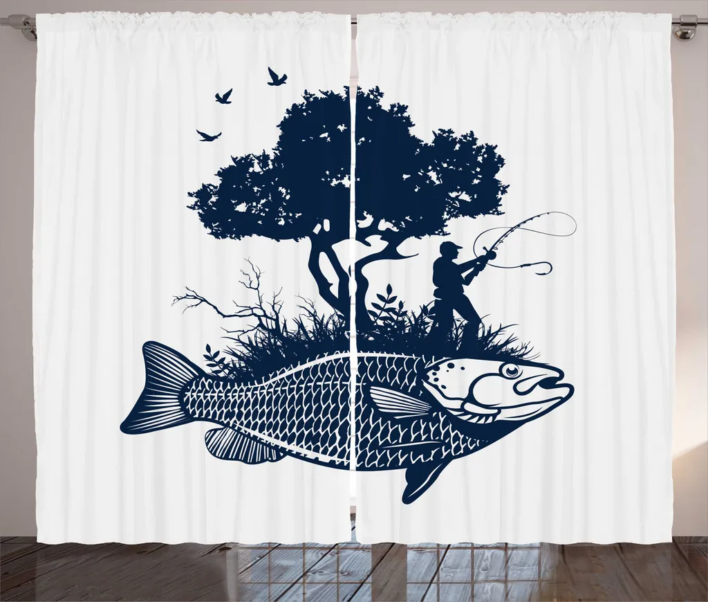 Idea Regalo Tenda Rustica ABAKUHAUS 280x245 cm Pesca Vintage