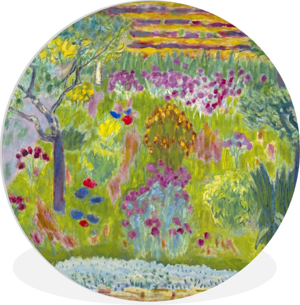 MuchoWow Rundes Wandbild - Runde Bilder Garten - Pierre Bonnard Ø 60 cm Kreis Wanddekoration Kunststoff - Wandkreis - Wandschmuck - Wand Kreis -...