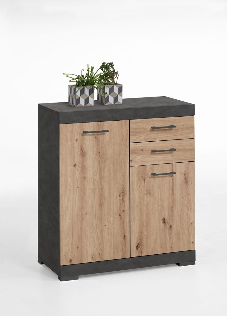 Kommode >BRISTOL 2< in Matera-Artisan Eiche - 80x89,9x34,9cm (BxHxT)