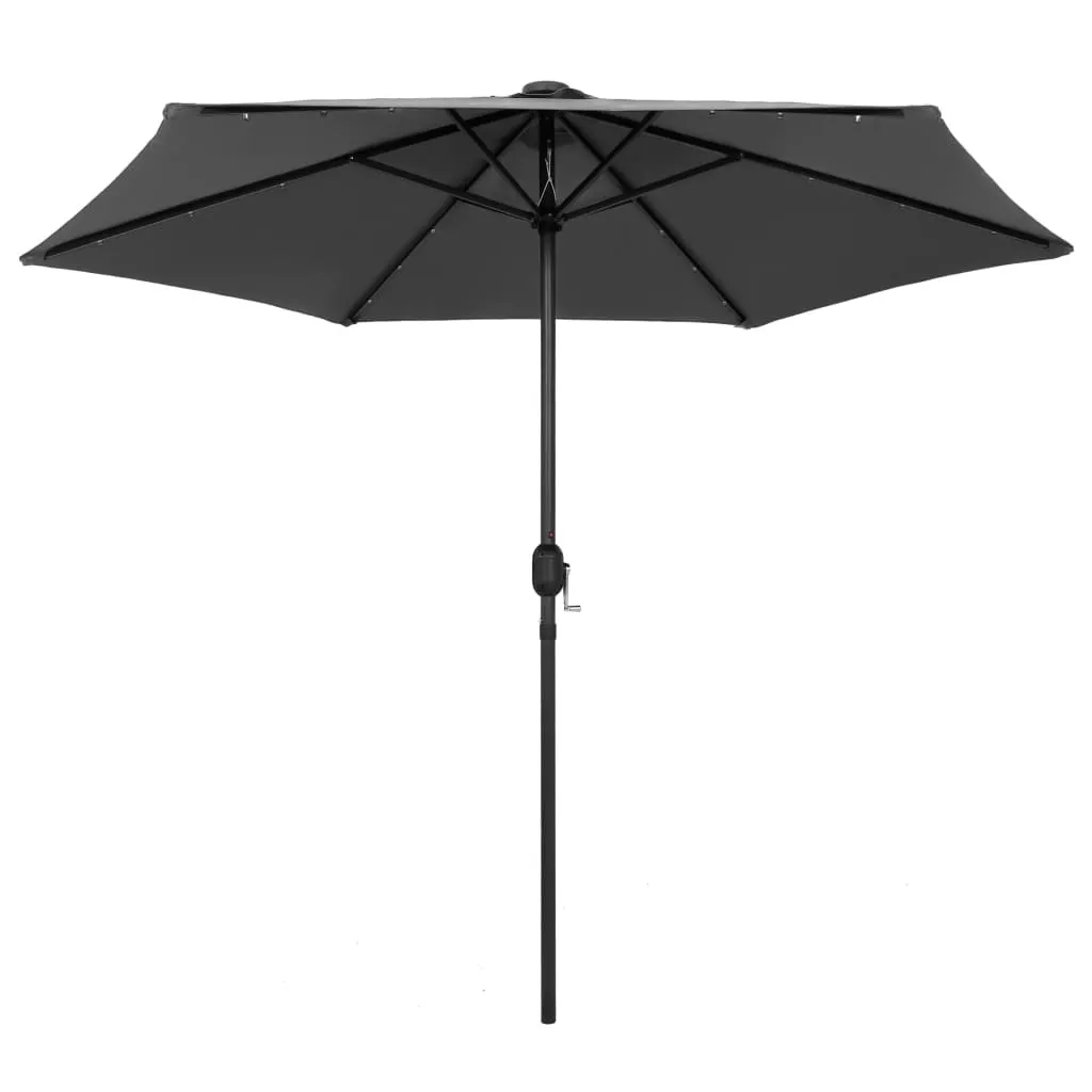 Parasol de terrasse LED 270 cm anthracite idéal pour soirées d'été