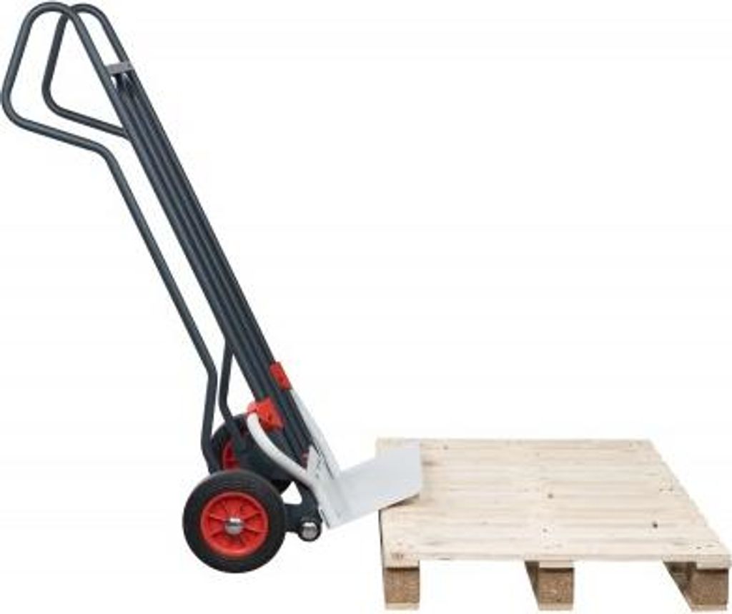 FIMM Sackkarre zum Heben von Paletten Lasten Tragkraft 250 kg mit 250mm Gummi Reifen
