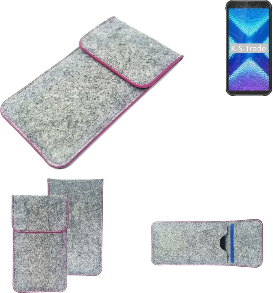 K-S-Trade Handy Schutz Hülle kompatibel mit Blackview BV5500 Plus Schutzhülle Handyhülle Filztasche Pouch Tasche Case Sleeve Filzhülle hellgrau