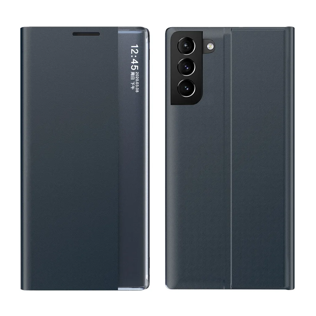 Custodia Smart Window Samsung S21 Plus 5G: Pelle Navy Anti-Urti - 2