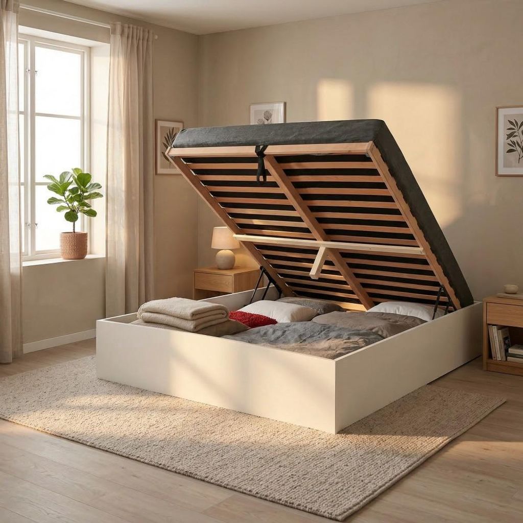 BETTKASTEN BILBAO mit Lattenrost/ Bett 180x200 - Weiß
