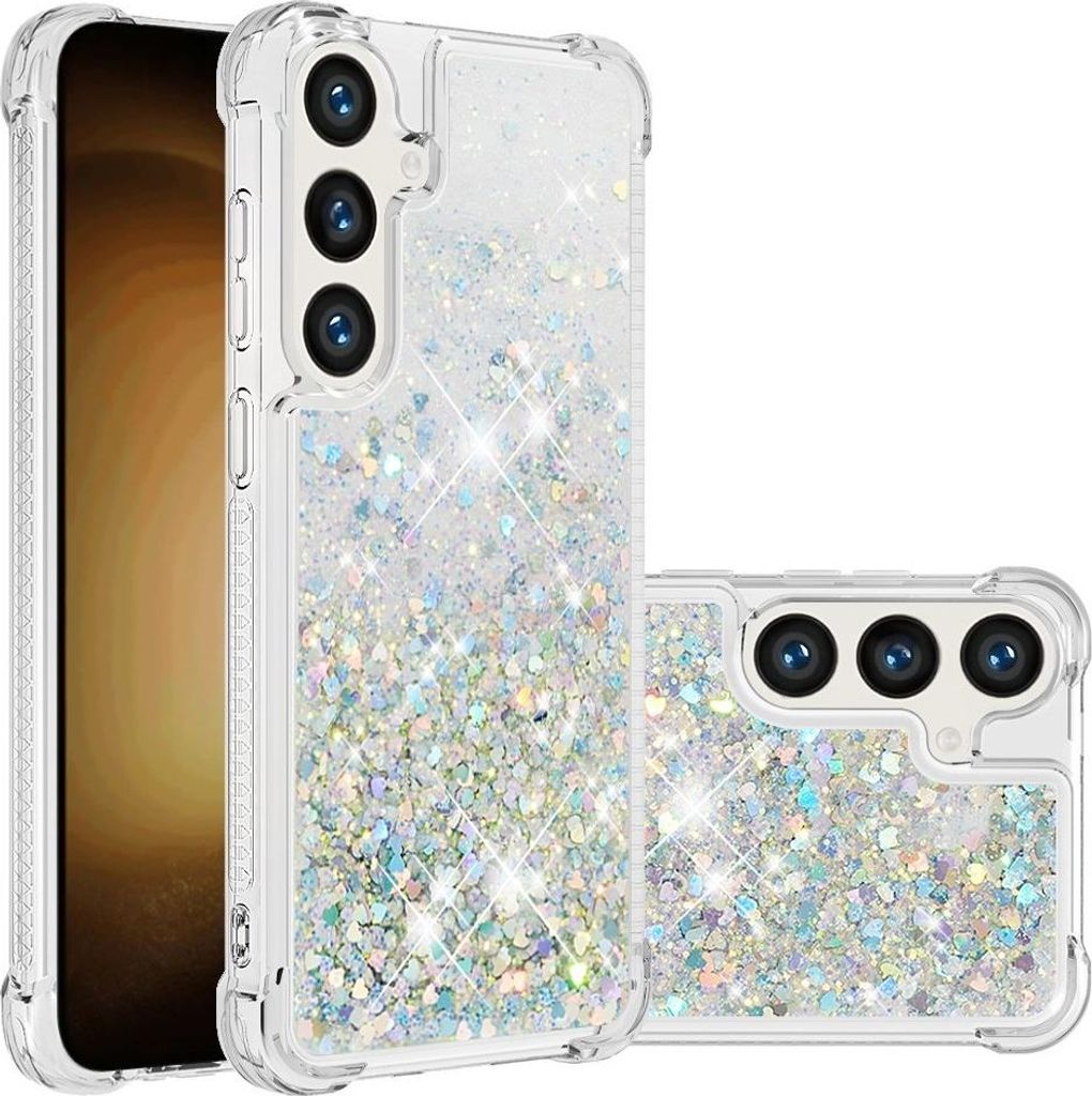 Samsung Galaxy S24 FE Hülle - Coverup Liquid Glitzer Back Cover - Silber