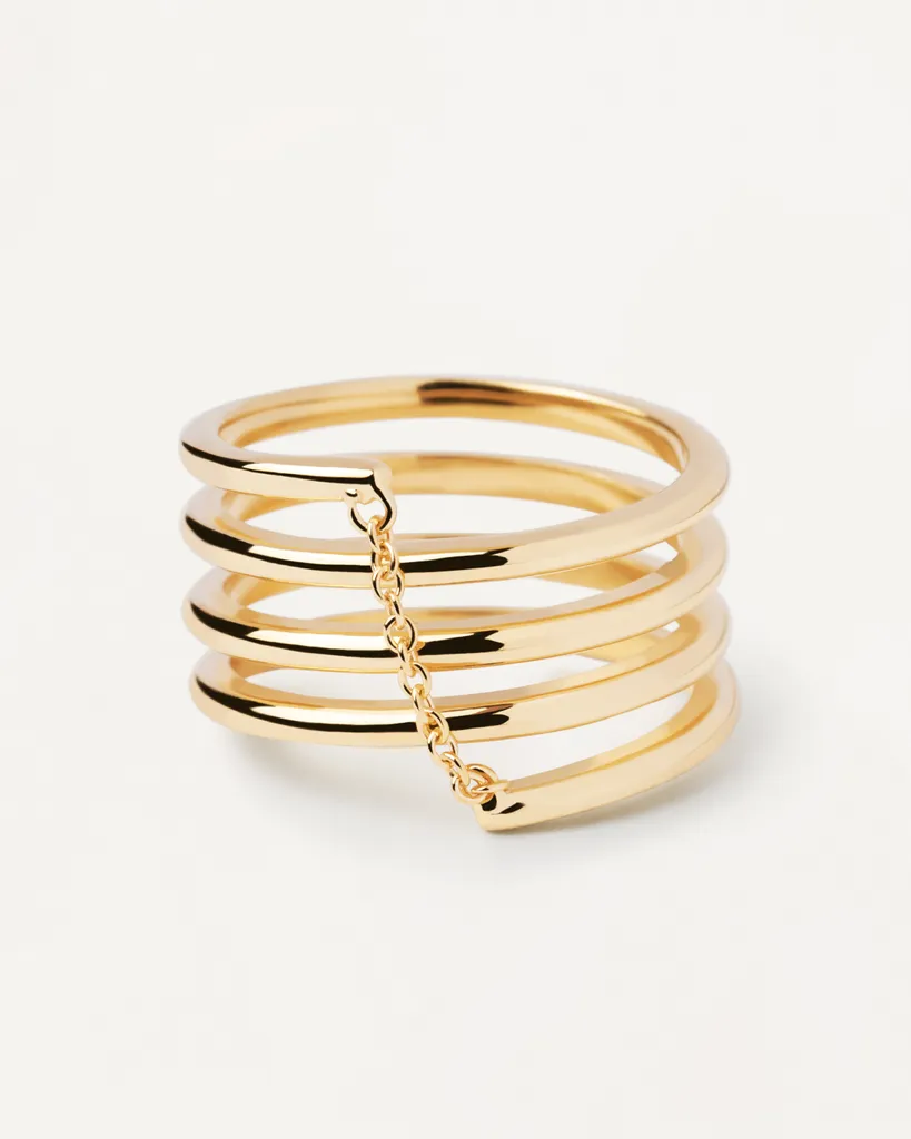 PDPAOLA Spring Gold Ring - Anello Spirale Infinita Argento Oro 18K - 3