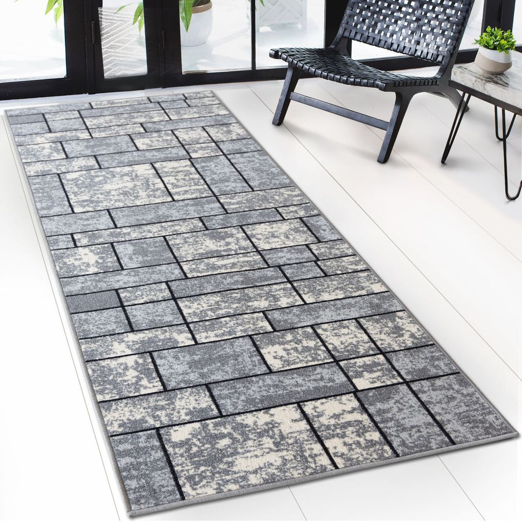 Teppich-Läufer auf Maß Mannheim Flexibel, robust und elegant Grau 80 x 350 cm