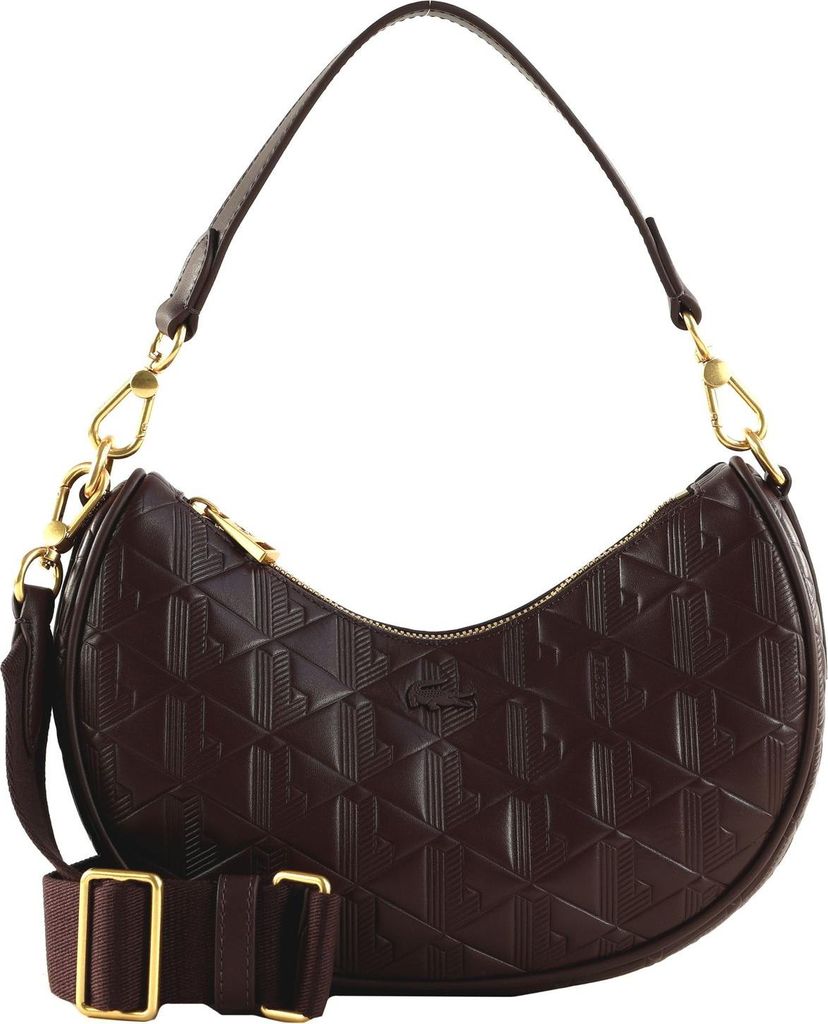 LACOSTE Schultertasche Umhängetasche Maheki Moon Bag Fudge dunkelbraun