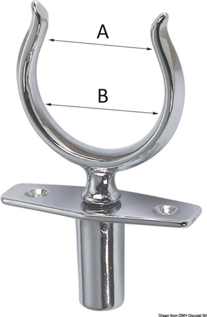 Pant voor afsluiting, verchroomd messing, Ø12 mm, 46 mm - Productafbeelding 
