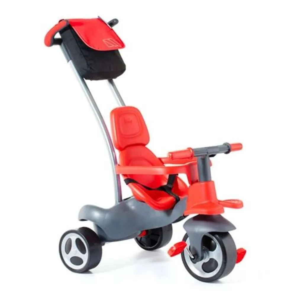 Tricycle Urban Trike Rouge Molto 98 cm pour enfant avec canne parentale