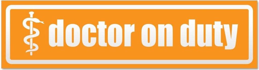 Kiwistar Doctor on Duty invertiert Magnetschild Schild magnetisch - 20cm Orange - Magnetfolie für Auto PKW Kfz