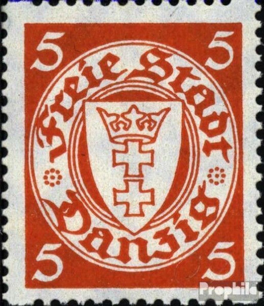 Briefmarken Danzig 1932 Mi 193D y Rollenzähnung mit Falz Wappen