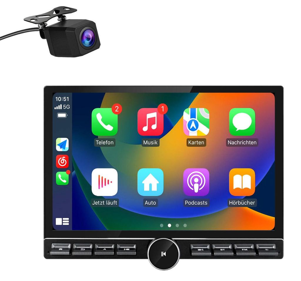 13.1" CarPlay Autoradio mit Kamera Für Smart Forfour Fortwo 453 2015-2022 GPS Navi WIFI 4G BT SWC USB 6+128GB 8-Kern DAB+ Android Auto