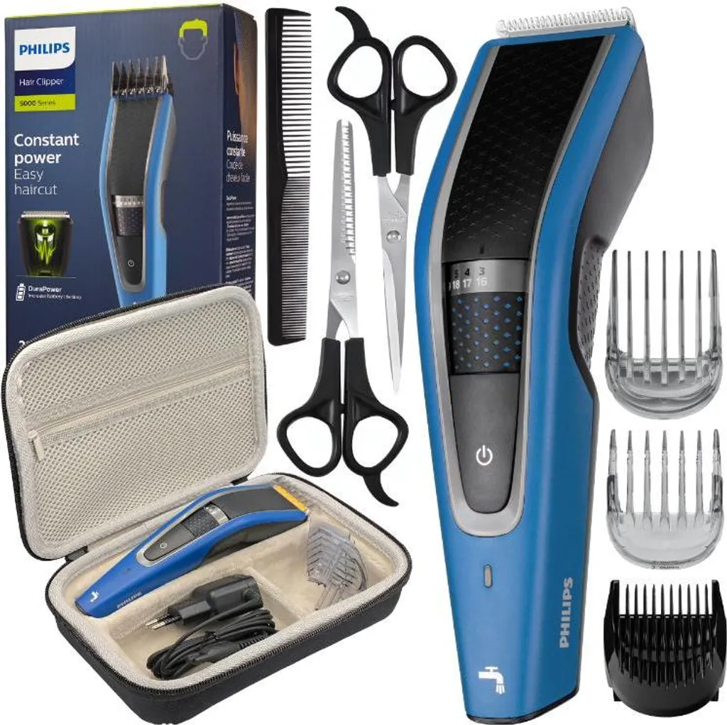 Tondeuse Philips HC5612/15 pour coupe de cheveux maison avec étui rigide