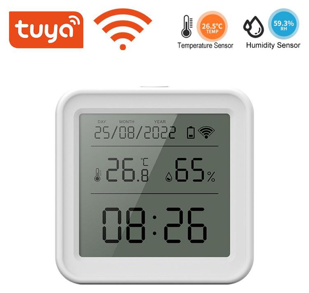 ZELURXX Tuya WLAN Temperatur- und Feuchtigkeitsmesser Smart Produktbild 