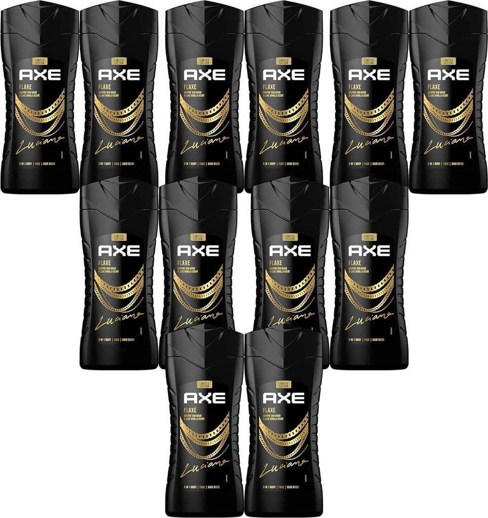 AXE 3-in-1 Duschgel & Shampoo Flaxe Limited Edition für Körper, Gesicht und Haar verleiht einen spektakulären Duft unter der Dusche 12x 250 ml