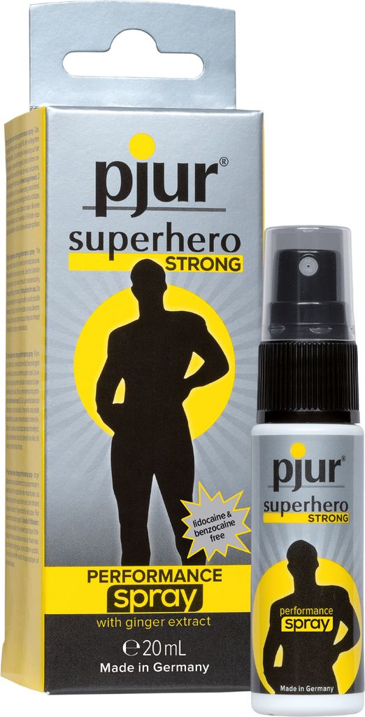 pjur superhero STRONG spray - Hochkonzentriertes Verzögerungsspray für Männer - Ingwer-Extrakt für längere Performance (20ml)